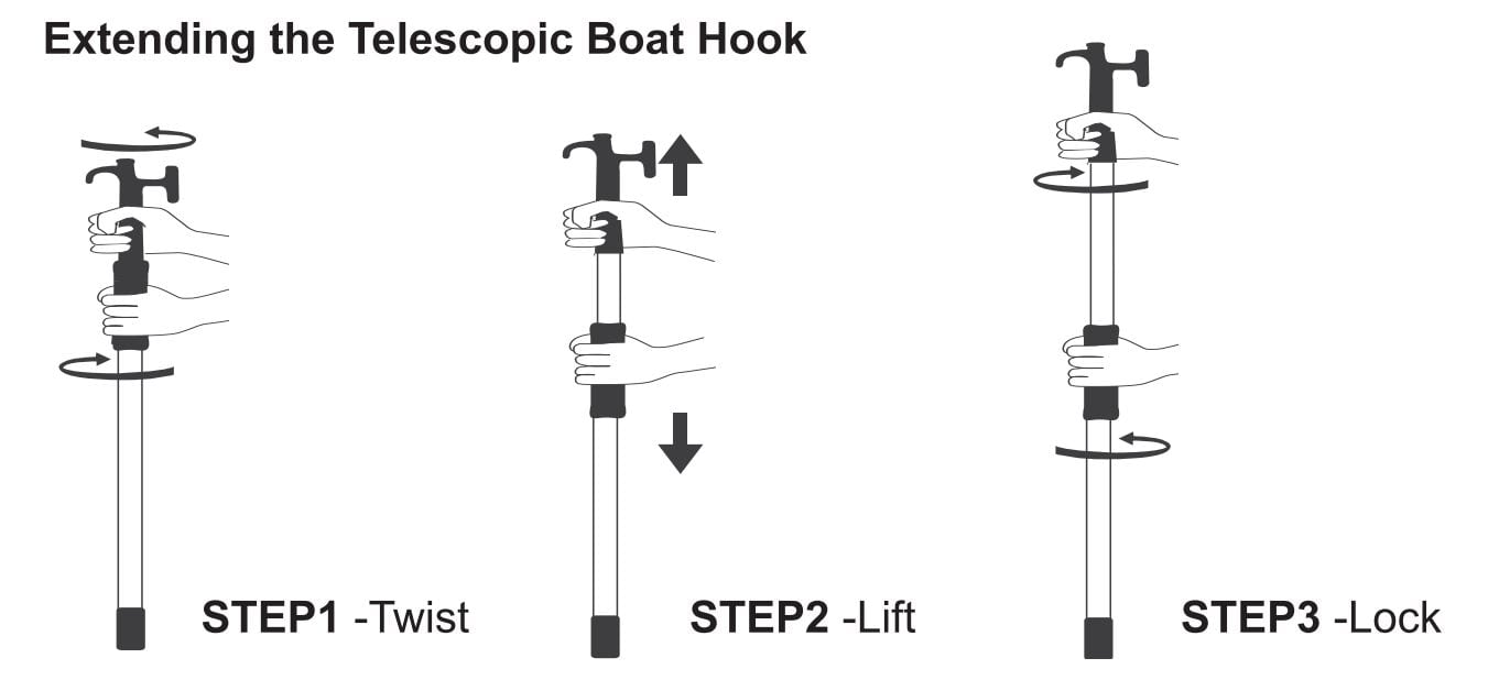 Telescopic Boat Hook  polypropylene hook - Oceansouth