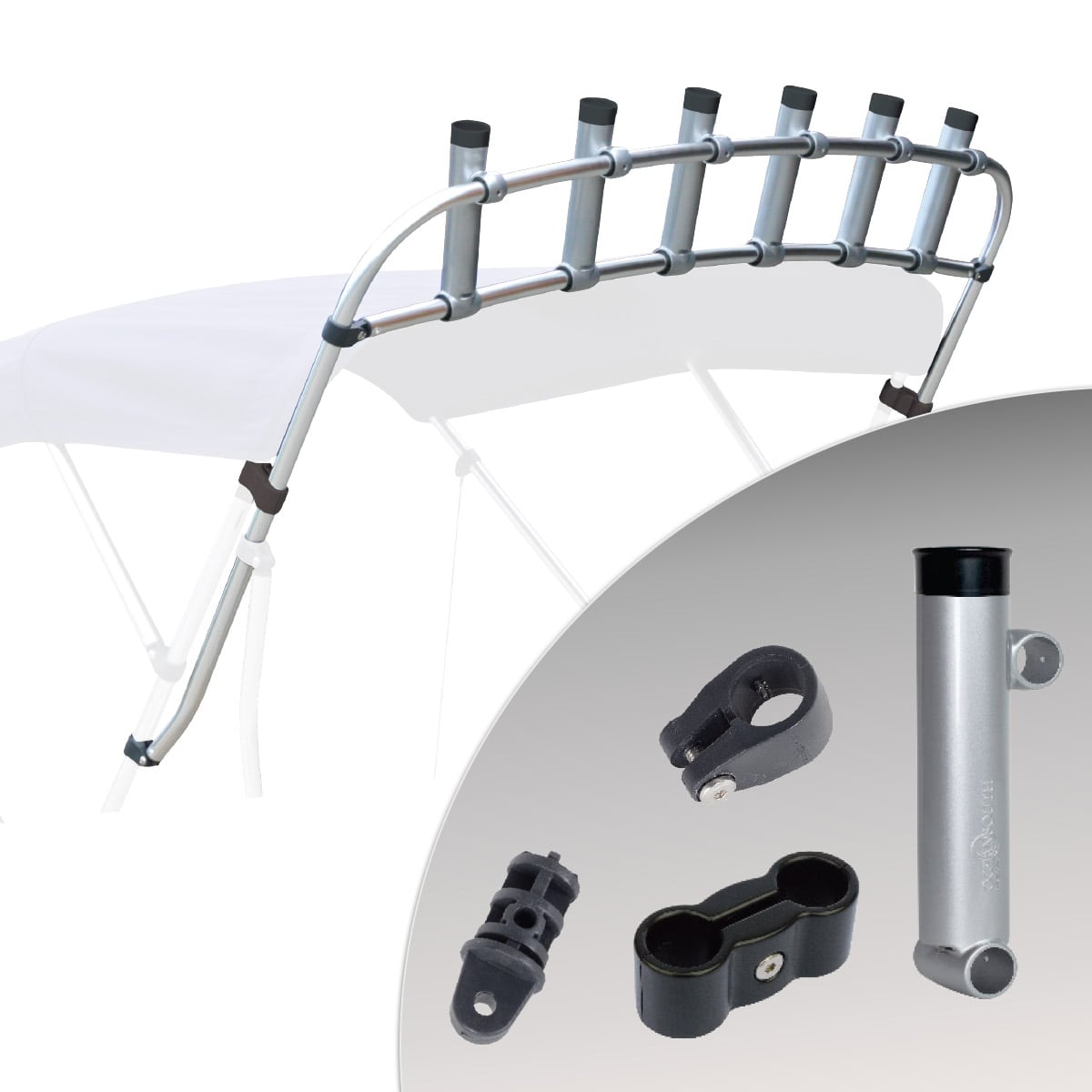 Clamp-On' Fishing Rod Rack Components