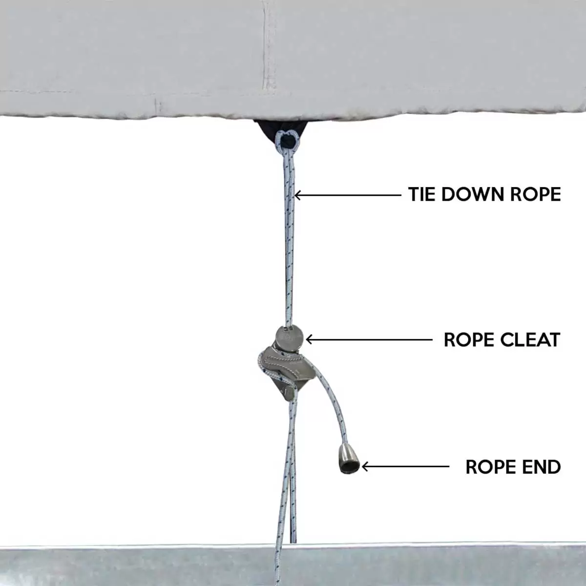 tie down rope cleat end